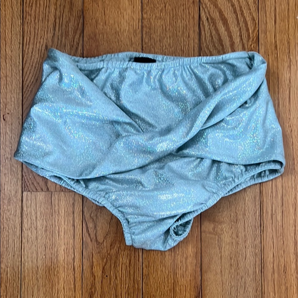 EUC Samantha Pleet holographic swim bottoms in XS